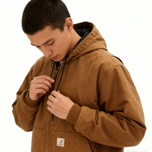 <span class=keywords><strong>Felpa</strong></span> con Cappuccio da Lavoro per Uomo, Spessa in Pile con Zip, Oversize, Calda per l'Inverno, con Tasche, Casual Streetwear con LOGO - Product Image 4