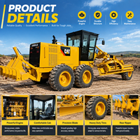 Niveleuse à moteur CAT 140H d'occasion, niveleuse routière Caterpillar 140H d'origine, en bon état de fonctionnement pour la construction routière