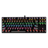 Kompatibilitas beberapa sistem K550 Keyboard mekanik 87 tombol pencahayaan keren pasang Keyboard Gaming berkabel pabrik harga murah