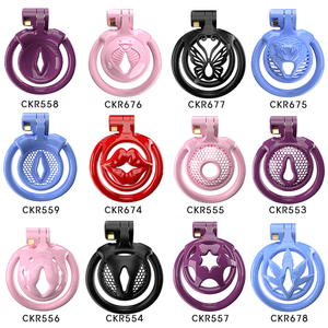 <span class=keywords><strong>Mini</strong></span> plat en plastique esclave mâle dispositif de chasteté Cock Bondage Cage avec 5 anneaux jouets sexuels pour adultes pour hommes - Product Image 1