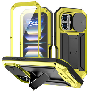 Custodia Protettiva Robusta in Metallo Antiurto con Supporto Pieghevole e Copriobiettivo Scorrevole per <span class=keywords><strong>iPhone</strong></span> 16 Pro Max - Vendita all'Ingrosso - Product Image 3