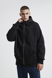 Sweat à capuche en molleton <span class=keywords><strong>Ninja</strong></span> pour homme, poids lourd personnalisé, 350 g, 500 g/m², imprimé DTG, ample, surdimensionné, à fermeture éclair, pour streetwear d'hiver - Product Image 5