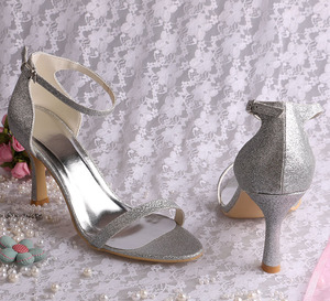 Donne Sexy Strappy Tacco Alto Sandali Glitter <span class=keywords><strong>Argento</strong></span> - Product Image 2