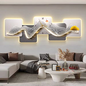 Đồng hồ treo tường kim loại pha lê sang trọng hiện đại, tranh trang trí tường phòng khách, đồ trang trí nhà cửa - Product Image 2