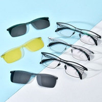 185759 Monture de lunettes classique unisexe en titane pur pour myopie avec clip magnétique pour verres de soleil, vision nocturne, formule polarisante Shenzhen