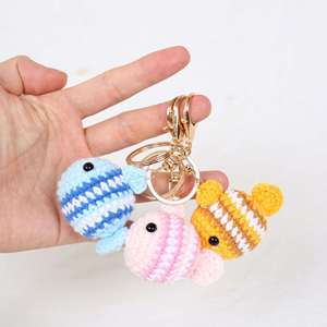 Creative Handmade Plush Crochet Keychain Fish Pendant Weaving Keychain Pendant Bag <b>Ornament</b> Accessories - Product Image 1