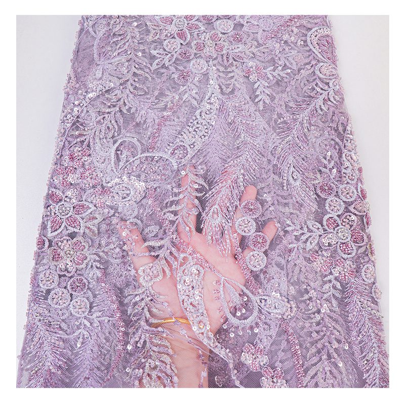 Custom Luxury Mesh Tulle Silver Sequins
