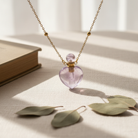 Collier Hisera tendance en tricot torsadé avec pendentif en cristal de quartz en forme de cœur, pierre naturelle, excellent cadeau pour les meilleurs amis