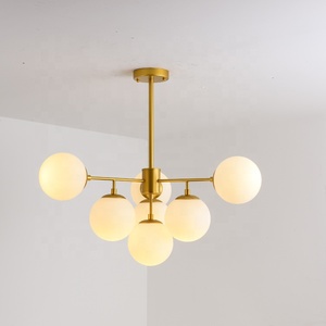 Công nghiệp đen sắt trắng thủy tinh bóng đèn chùm Mặt dây chuyền đèn gác xép ánh sáng cổ điển phòng khách hiện đại tiết kiệm năng lượng 80 - Product Image 3