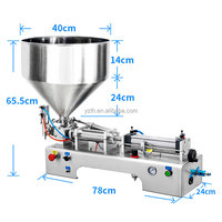 Machine de remplissage semi-automatique pneumatique à piston pour jus, huile, eau, miel, sauce, crème et liquides visqueux en bouteille