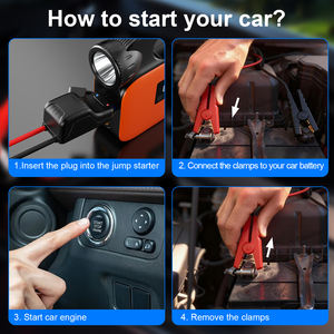 Пусковое устройство IBD 12В, <span class=keywords><strong>10000</strong></span>/16000 мАч, для запуска автомобиля, быстрая зарядка 45 Вт, внешний аккумулятор с воздушным насосом и фонариком - Product Image 2