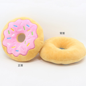 Sıcak satış yüksek kalite pet oyuncaklar Donut şekilli köpek Squeak peluş pet bite ses oyuncaklar - Product Image 5