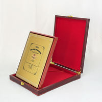 Plaque de sublimation personnalisée en bois pour récompenses, certificat, plaque de récompense avec boîte en bois rouge MDF