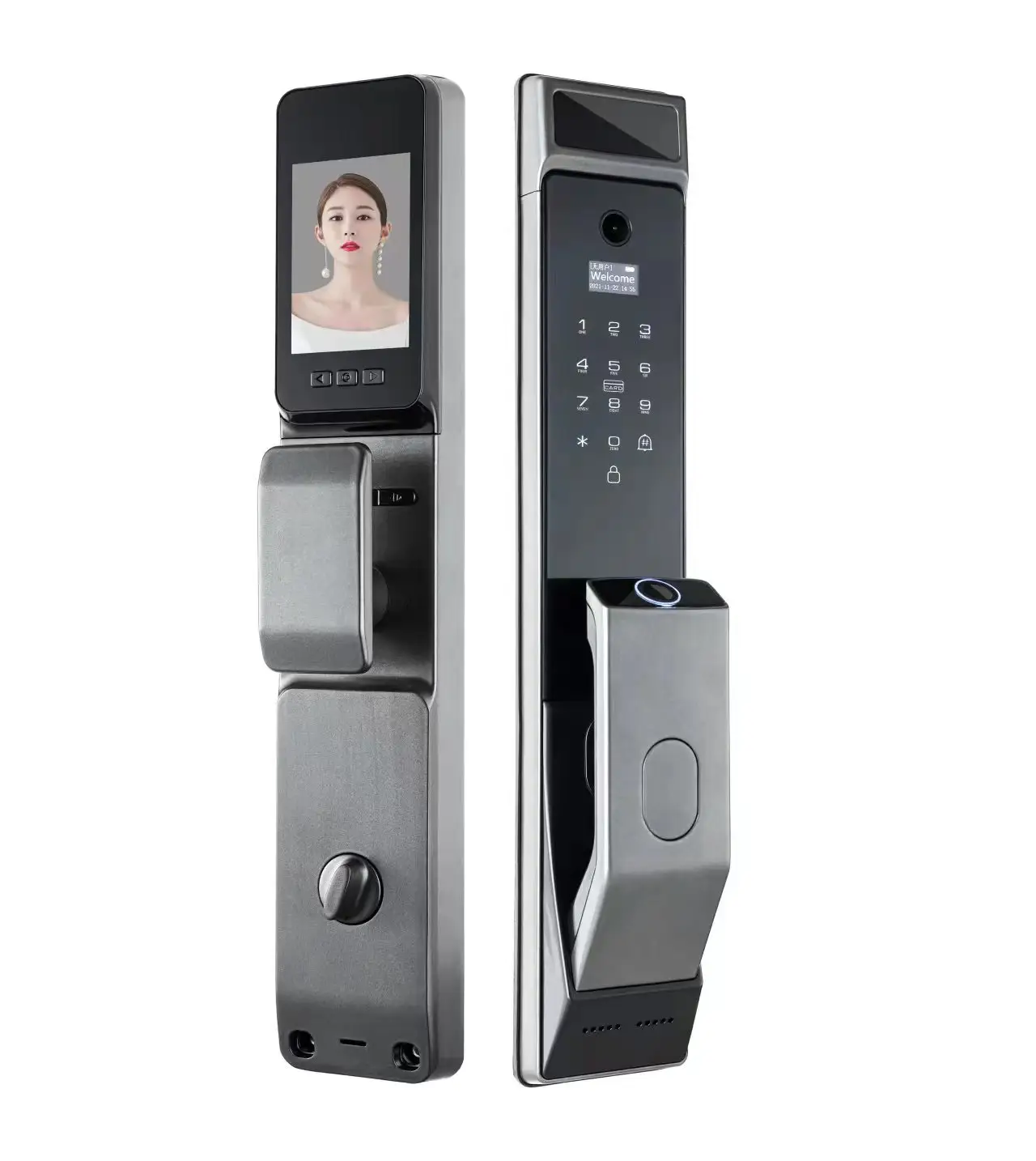 New Available S914MAX Fingerprint Camera Door Viewer Lock Tuya Wifi APP Password RFID Card Smart Door Lock HD Camera