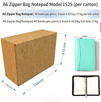 Carnet de notes en cuir spirale A6 avec fermeture éclair, classeur de budget et pochette – Vente en gros