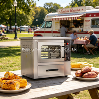 Four à rôtir électrique rotatif en acier inoxydable commercial pour chariot de nourriture de rue, pâtisserie et petite entreprise de restauration rapide