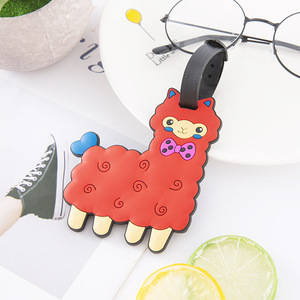 Étiquette de bagage personnalisée en silicone souple et PVC, motif animal 3D 2D, accessoires de voyage, étiquette de bagage imperméable et durable, dessin animé pour enfants - Product Image 1