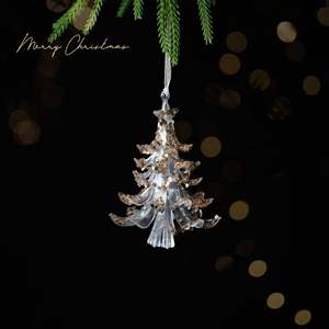 Ornements de Noël à suspendre, ornements de flocons de neige transparents pour l'arbre et la maison - Product Image 5