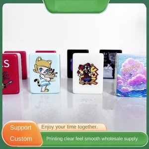 Juego de Fichas de Mahjong Americanas de Acrílico 160P con Estampado Personalizado de Moda, con Bolsa, Fichas de Mahjong con Grabado Transparente, Regalos de Mahjong - Product Image 2