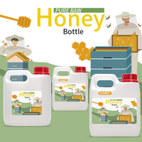 Bidon en plastique Umetass de 5 litres, matériau HDPE, col large, pour liquides, huile, emballage, bouteille de miel