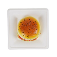 Plats jetables Compartiment à dîner Assiettes carrées biodégradables et compostables en bagasse de canne à sucre