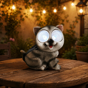 Escultura <span class=keywords><strong>de</strong></span> Resina <span class=keywords><strong>de</strong></span> Animal, Figura <span class=keywords><strong>de</strong></span> Gato Navideña, Hecha a Mano y Pintada a Mano, Decoración <span class=keywords><strong>de</strong></span> Jardín para Exteriores, Regalo al por Mayor, LED Solar, CE ROHS LIFA - Product Image 5