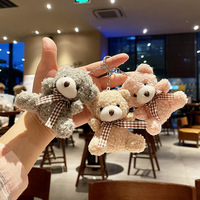 Nouveau mignon Mini ours en peluche porte-clés pendentif doux en peluche jouet noeud papillon Super doux Nylon matériel PP coton rempli peluche poupée