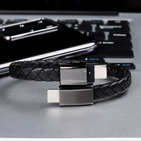 20W PD Carga 60W CTC Cable 8 Pin Muñeca Carga Pulsera de cuero Tipo C a IOS Cable para uso en computadora