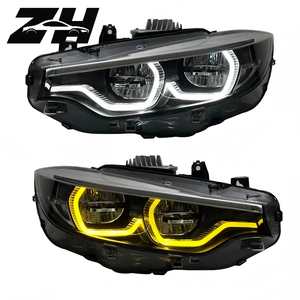 Conjunto de Faros Delanteros para <span class=keywords><strong>BMW</strong></span> <span class=keywords><strong>Serie</strong></span> <span class=keywords><strong>4</strong></span> F32, F82, F36, Modelos 13-20, Modificación M4, GTS Spoon, DRL Amarillo - Product Image 1