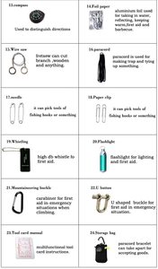<span class=keywords><strong>Kit</strong></span> de Supervivencia 29 en 1, Llavero de Emergencia con Herramientas para Acampar y Pescar - Product Image 6