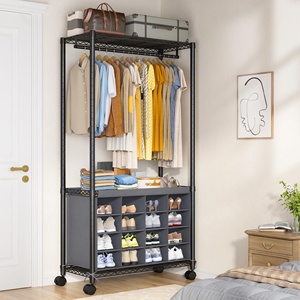 Appendiabiti Moderno Salvaspazio per Soggiorno, Armadio Portatile con Ruote per Vestiti e Cappotti - Product Image 5
