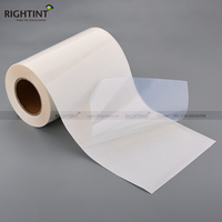 Rouleaux d'autocollants en papier transparents autocollants personnalisables de 210 mm x 50 m, imperméables, à une face, en PET, activables à l'eau