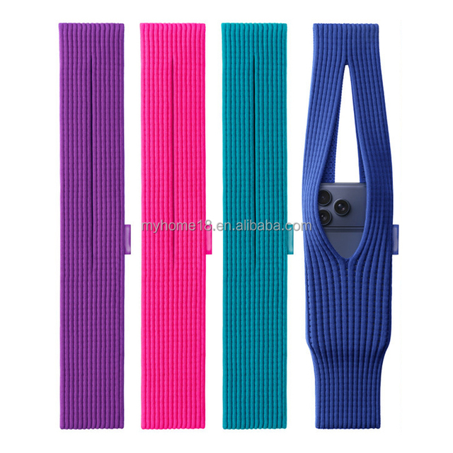 For iPhone Pocket Short Strap Handheld 3D-Knitted Sapphire Black Mandarin Purple Pink Long Strap Bag