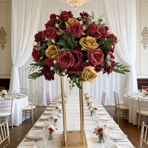 Bola de <span class=keywords><strong>Flores</strong></span> de Boda de Alta Gama, Hilera de <span class=keywords><strong>Flores</strong></span> Naturales Blancas para Decoración de Pasillos y Escenarios, Elegantes <span class=keywords><strong>Centros</strong></span> de Mesa con <span class=keywords><strong>Flores</strong></span> para Caminos - Product Image 2