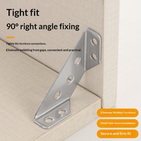 Support d'angle multifonctionnel en acier inoxydable épaissi pour armoire murale, connecteur en fer à trois côtés, modèle trapézoïdal suspendu