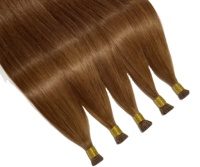 Extensions de cheveux invisibles pré-collées à pointe K, extensions de cheveux humains vierges russes bruts, extensions de cheveux à pointe I super double drawn