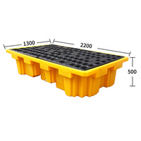 Palette de confinement anti-déversement ibc robuste en plastique déversement d'huile 1 tambour/2 tambour palette de déversement d'huile HDPE