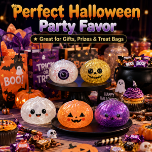 Caja Misteriosa de Halloween: Juguete Blandito de Puré Brillante, Calabaza Espeluznante, Calavera y Ojo, Juguetes Antiestrés para Niños - Product Image 2