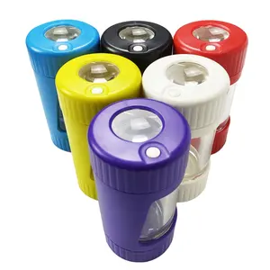 New Arrival Custom led Airtight glass storage bottles glow mag jar With herb grinders