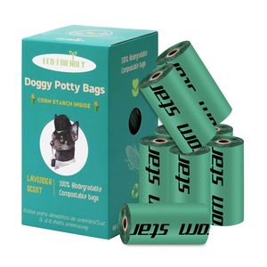 Nouveau modèle en gros de sacs à déjections canines en amidon de maïs 100% biodégradables, épaissis, compostables et dégradables - Product Image 1