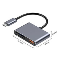 Lecteur de cartes USB C 4 en 1, station d'extension USB 3.2, transmission rapide 10 Go, charge rapide PD100W, adapté aux appareils Mac Book Type-C