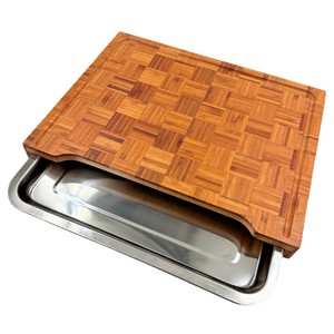 Planche à découper en bambou avec plateau rectangulaire multifonction pour la cuisine - Product Image 1