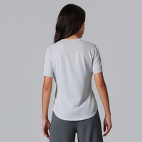Camiseta de Cuello Redondo para Mujer, Holgada, Estilo Casual, con Cintura Ajustada, Efecto Adelgazante, de Manga Corta, Transpirable, para Verano