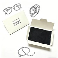 Chiffon de polissage argenté personnalisé avec logo, chiffon de nettoyage en microfibre pour bijoux en or avec emballage en enveloppe