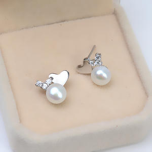 Pendientes de Plata S925 con Forma de Piña y Perlas de 8-12 mm, JG5132, Accesorios para el Cabello Hechos a Mano, Bandeja Vacía para Joyería Personalizada de Lujo - Product Image 2