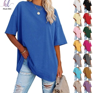 2025 Trendy Womens Queen Oversized Summer Gym Tops Casual Solid <b>Canvas</b> Workout Clothes Plus Size Short Sleeve <b>Plain</b> Dyed Knitted - Product Image 1
