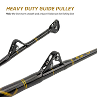 Canne à pêche à la traîne en eau salée 130lbs Fibre de verre Thon Droit Nylon Butt Deep Sea Boat Fishing Big Game Rod