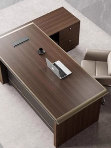 <span class=keywords><strong>Bureau</strong></span> d'angle de luxe léger haut de gamme, nouveau style 2025, avec armoire auxiliaire en panneau de densité, usage commercial, simple, moderne, petit format - Product Image 5