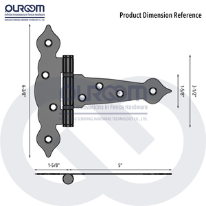 6 inch đổ cửa t Bản lề thép nặng cho cổng gỗ hàng rào phần cứng sử dụng ngoài trời với cài đặt dễ dàng - Product Image 3