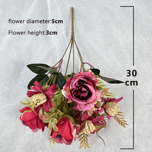 Fleurs artificielles <span class=keywords><strong>Yu</strong></span> <span class=keywords><strong>Lin</strong></span>, combinaison de petites roses à 5 branches - Product Image 4